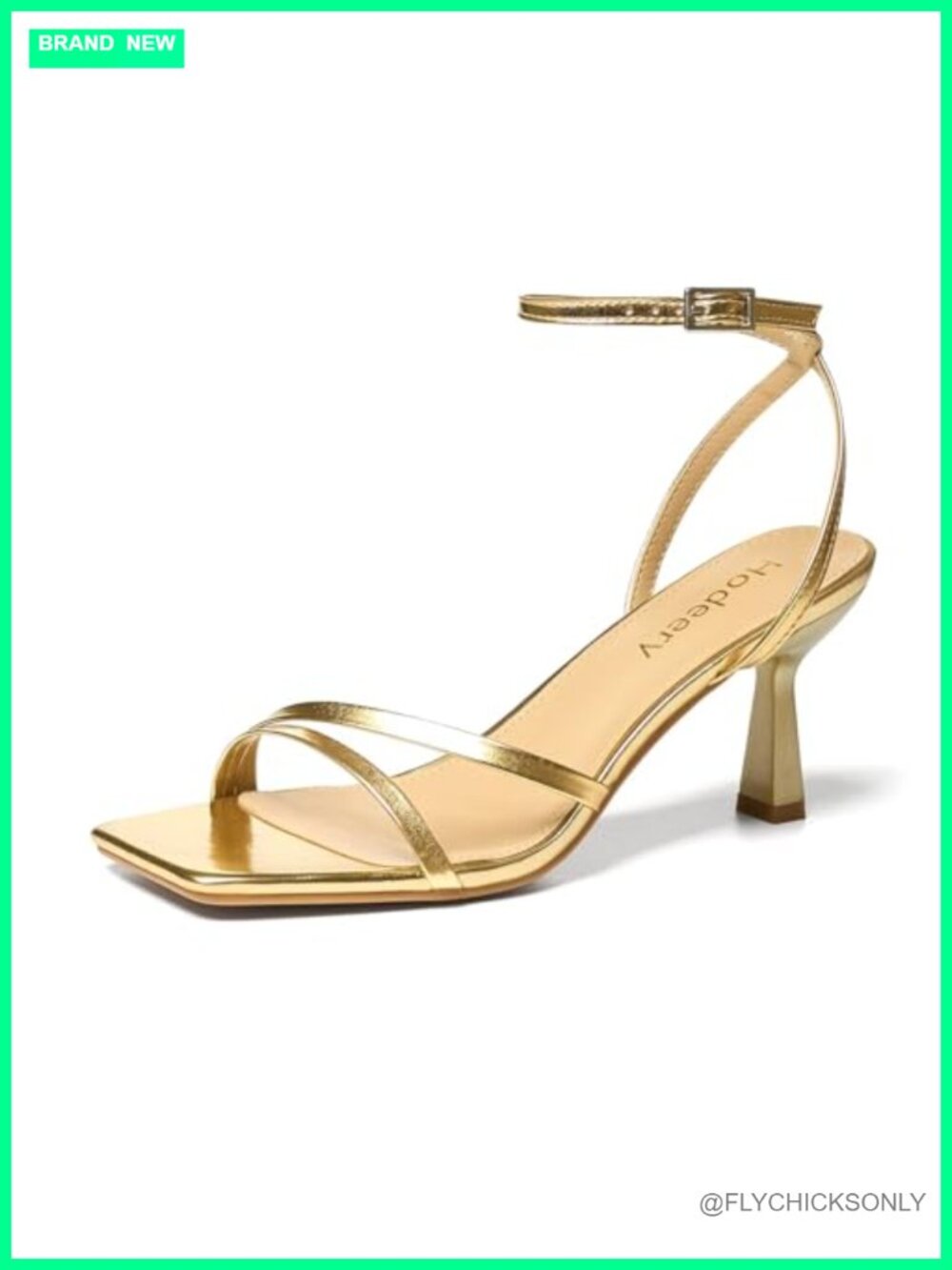 Strappy Heels Square Open Toe Mid Heel Ankle Strap Faux Leather